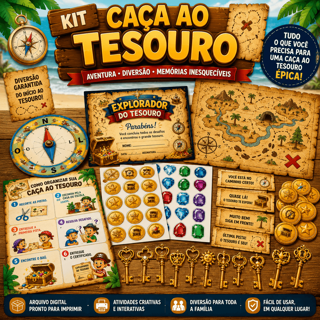 Caça ao Tesouro – Kit Premium de Aventuras
